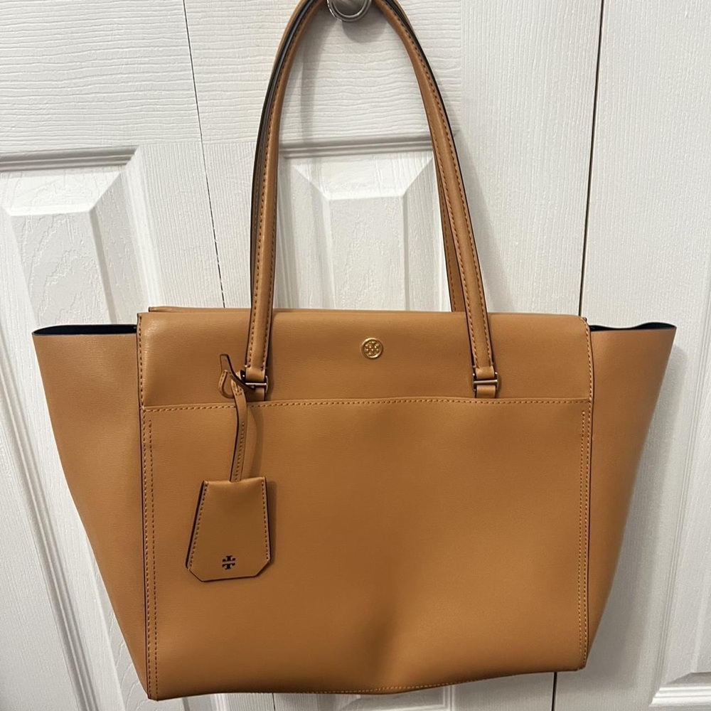 Tory Burch Camel Leather Tote